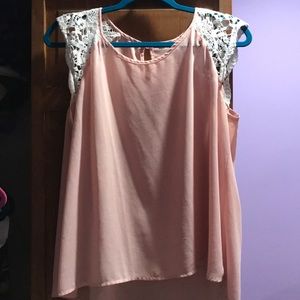 Pink see through top